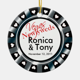 Las Vegas Passen getrouwd Casino Chip Foto Keramisch Ornament