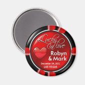 Las Vegas Passen getrouwd Casino Chip Magnet Favor Magneet (Voorkant / Achterkant)