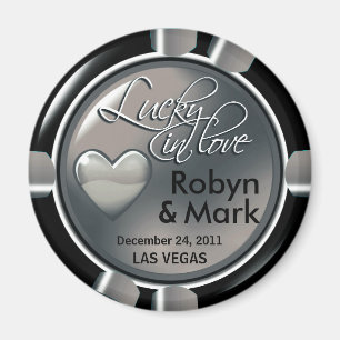 Las Vegas Passen getrouwd Casino Chip Magnet Favor Magneet
