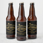 Las Vegas Personalized Wedding Favor Bier Etiket (Flessen)