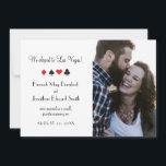 Las Vegas Photo Elopement Faire-part Rouge Noir<br><div class="desc">Vous et votre amoureuse avez fui Las Vegas pour être mariés et vouloir partager les bonnes nouvelles avec votre famille et vos amis. Personnalisez cette carte rouge et noire classique en faire-part à thème avec votre texte personnalisé et une photo mariage.</div>