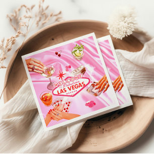 Las Vegas Poker Girls Night Out Roze Servet
