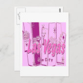 Las Vegas Pop Art Retro Briefkaart (Voorkant / Achterkant)