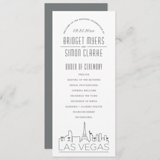 Las Vegas | Programme moderne de mariage Déco (Devant / Derrière)