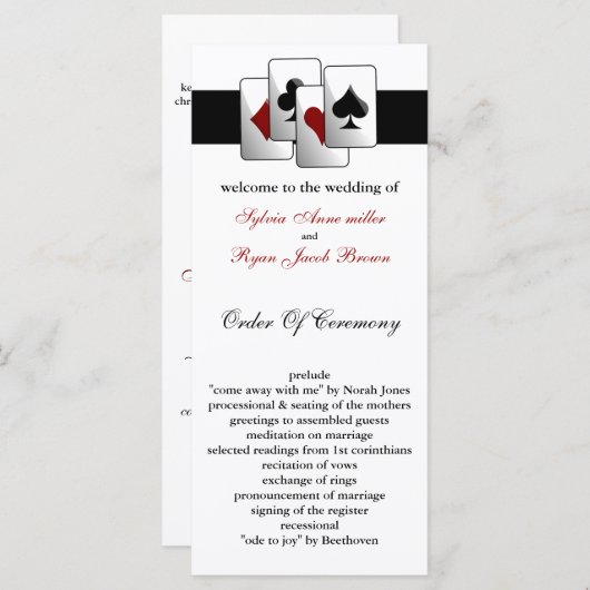 Las Vegas programmes de mariage (Devant / Derrière)