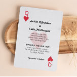 Las Vegas Queen of Hearts Card Faire-part de maria<br><div class="desc">Queen of Hearts Playing Cards Faire-part de mariage Suite dispose d'une invitation de style carte à jouer parfait pour un Mariage Vegas. Reine des Coeurs avec le côté arrière customisé avec vos initiales de nom de famille. Cette invitation impressionne vos invités !</div>