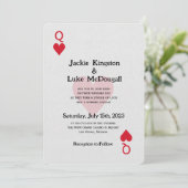 Las Vegas Queen of Hearts Card Faire-part de maria (Debout devant)