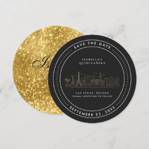 Las Vegas Quinceañera Save the Date Kaart