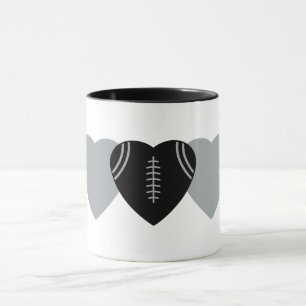 Las Vegas Raiders Football Heart Design Mok