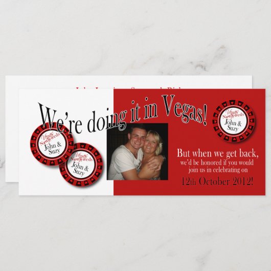 Las Vegas Reception (contacteer me om 4u te person Kaart (Voorkant / Achterkant)