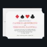 Las Vegas Red Black Card Faire-part de mariage<br><div class="desc">Personnalisez ce classique faire-part de mariage blanc, rouge et noir avec tous les détails de votre cérémonie pour votre Las Vegas ou casino thème mariage. Vous pouvez retirer le dossier à motifs et ajouter du texte ou une photo en utilisant la "personnaliser". Vous pouvez même changer les polices pour un...</div>