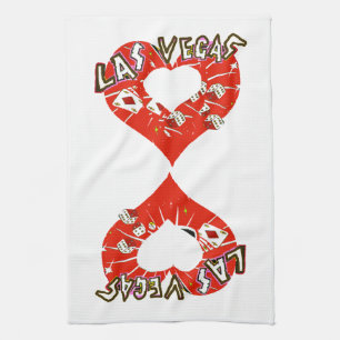 Las Vegas Red Hearts Kitchen Towel Theedoek