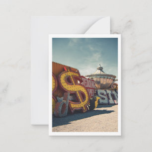 Las Vegas Retro Casino Bruiloft Dank u Kaart Notitiekaartje