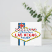Las Vegas Retro Sign Briefkaart (Staand voorkant)