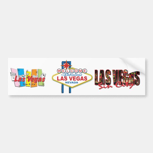 Las Vegas Retro Sign Bumpersticker (Voorkant)
