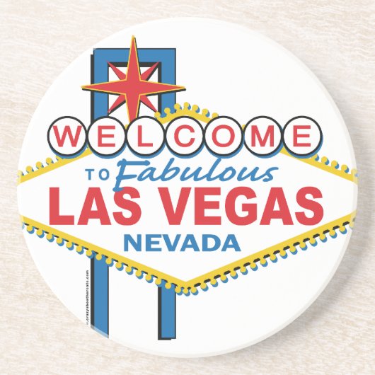 Las Vegas Retro Sign Zandsteen Onderzetter (Voorkant)