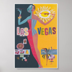 Las Vegas Retro Vintage Travel Poster