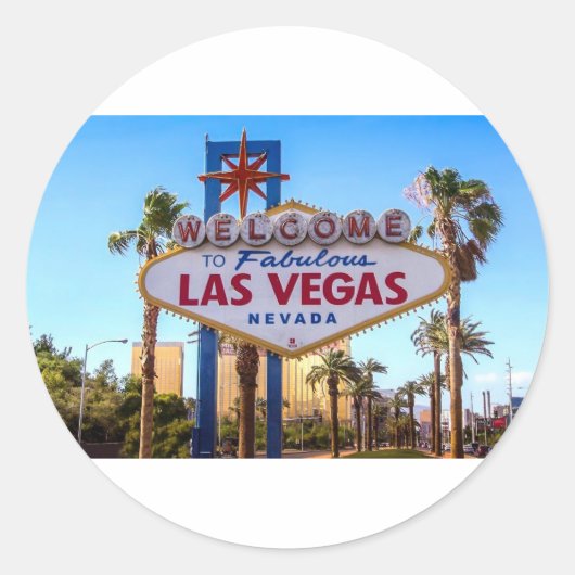 Las Vegas Ronde Sticker (Voorkant)