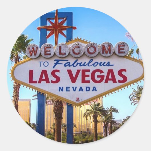 Las Vegas Ronde Sticker (Voorkant)