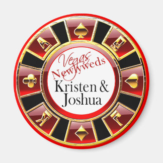 Las Vegas Rood Zwart Goud Casino Chip Magnet Favor Magneet