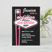 Las Vegas Roze Uitnodiging (Staand voorkant)