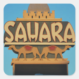 Las Vegas Sahara Casino Landmark Architecture Vierkante Sticker