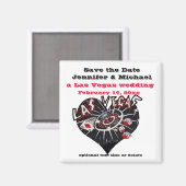 Las Vegas Save the Date Heart Magneet (Voorkant / Achterkant)