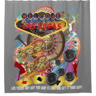 Las Vegas Shower Curtain Collectie Gray Douchegordijn