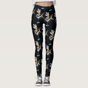 Las Vegas Showgirl Blonde op Black Leggings