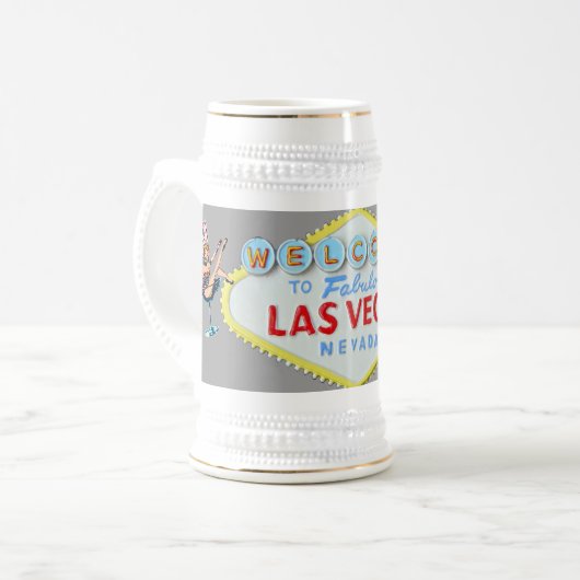 Las Vegas Sign and Showgirl Design Bierpul (Voorkant links)