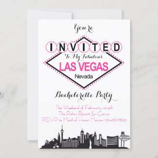 Las Vegas Sign Bachelorette Party Invitation Kaart