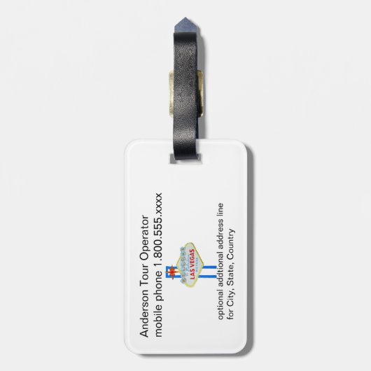 Las Vegas Sign Baggage Label Bagagelabel (Achterkant verticaal)
