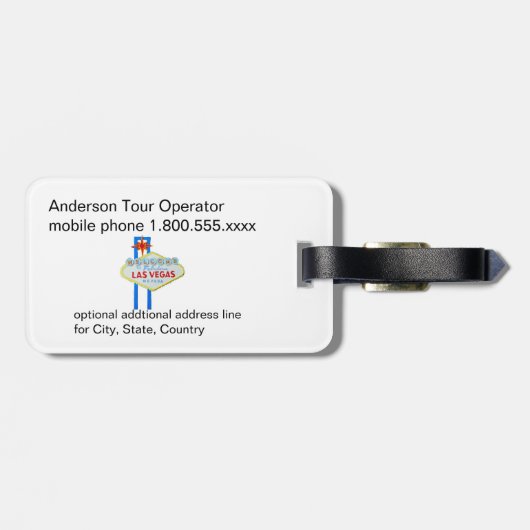 Las Vegas Sign Baggage Label Bagagelabel (Achterkant horizontaal)