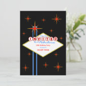 Las Vegas Sign Birthday Party Invitation Kaart (Staand voorkant)
