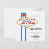Las Vegas Sign Destination Wedding Invitation Kaart (Voorkant / Achterkant)