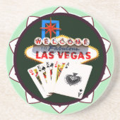 Las Vegas Sign Poker Chip Zandsteen Onderzetter (Voorkant)