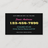 Las Vegas Sign Professional Driver Visitekaartje (Achterkant)