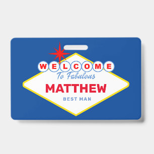Las Vegas Sign VIP Pass Vrijgezellenfeest uitnodig Badge