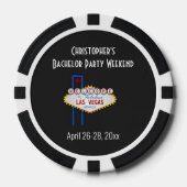 Las Vegas Sign Vrijgezellenfeest Vakantie Modern Poker Chips (Voorkant)