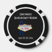 Las Vegas Sign Vrijgezellenfeest Vakantie Modern Poker Chips (Achterkant)