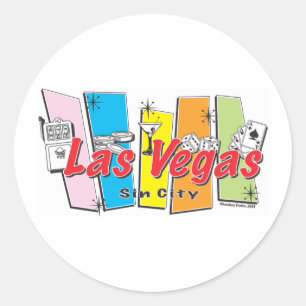 Las-Vegas-Sin-City Ronde Sticker