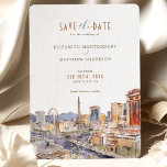 Las Vegas Sin City Wedding Enregistrer la carte Da<br><div class="desc">Faites plaisir à vos invités pour votre mariage Las Vegas avec cette carte unique Save the Date qui présente une belle aquarelle illustrant les rues animées de Sin City. Las Vegas est connue comme la "capitale Mariage du monde" pour une raison : elle offre des options infinies pour les couples...</div>