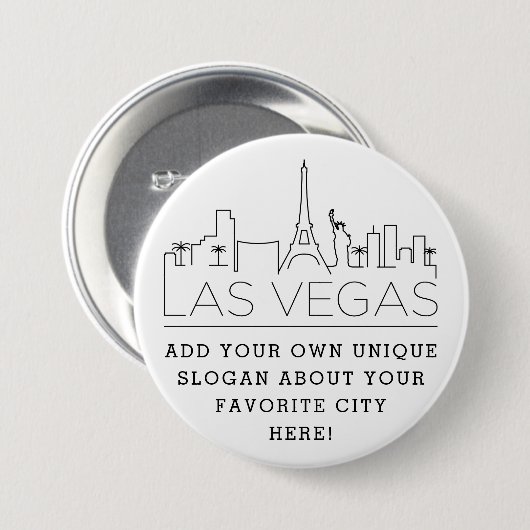 Las Vegas Skyline | Aangepaste Button met sleuf (Voorkant /achterkant)