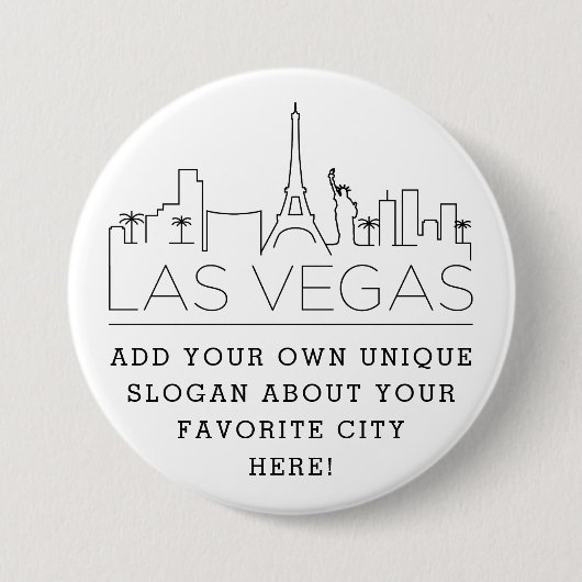 Las Vegas Skyline | Aangepaste Button met sleuf (Voorkant)