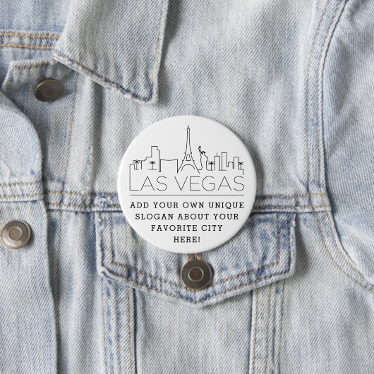 Las Vegas Skyline | Aangepaste Button met sleuf (In situ)