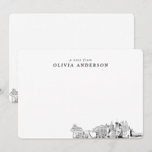 Las Vegas Skyline gepersonaliseerde notitiekaarten Notitiekaartje