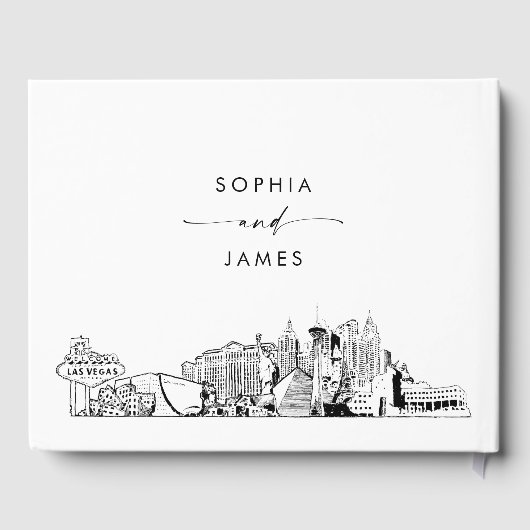 Las Vegas Skyline Huwelijk Gastenboek (Achterkant)