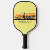 Las Vegas Skyline Latitude en Longitude Pickleball Paddle (Achterkant)