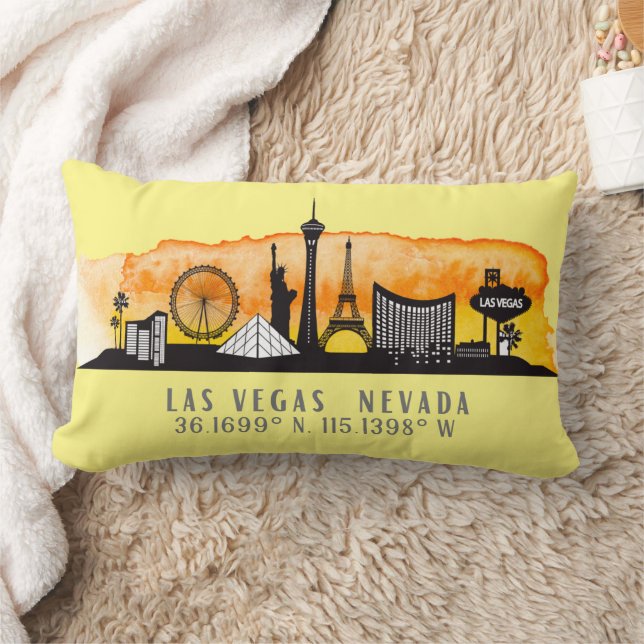 Las Vegas Skyline Latitude Lumbar Coussin (Couverture)