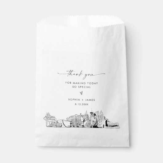 Las Vegas Skyline Mariage Merci Favoriser les sacs (Devant)